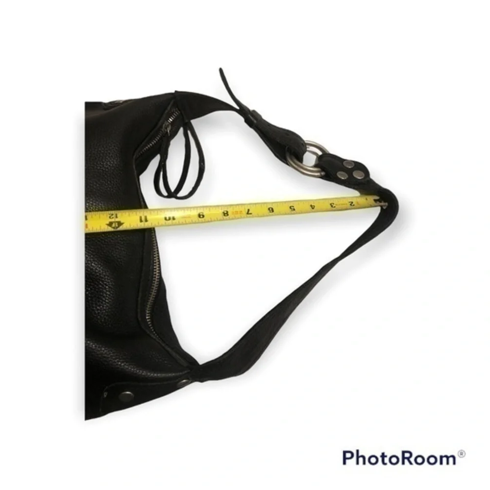 Lucky brand black pebbled leather hobo bag